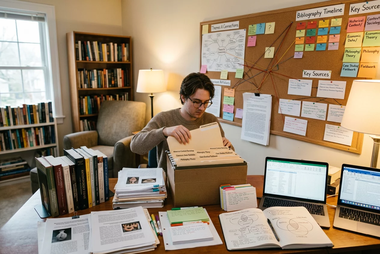 Strategies for Organizing Cross-Disciplinary Source Material for Thesis Writing